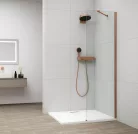 Polysan ESCA COPPER MATT Walk-in zuhanyfal, falra szerelhető, transzparent üveg, 300mm
