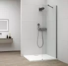 Polysan ESCA GUN METAL Walk-in zuhanyfal, falra szerelhető, transzparent üveg, 500mm
