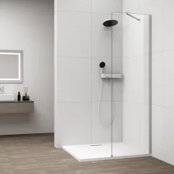 Polysan ESCA CHROME Walk-in zuhanyfal, falra szerelhető, transzparent üveg, 600mm