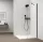 Polysan ESCA BLACK MATT Walk-in zuhanyfal, falra szerelhető, transzparent üveg, 600mm