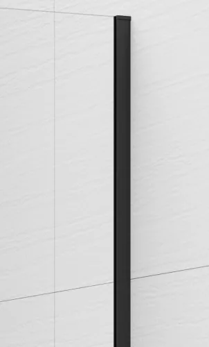 Polysan ESCA BLACK MATT Walk-in zuhanyfal, falra szerelhető, transzparent üveg, 600mm