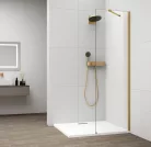 Polysan ESCA GOLD MATT Walk-in zuhanyfal, falra szerelhető, transzparent üveg, 600mm