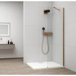Polysan ESCA COPPER MATT Walk-in zuhanyfal, falra szerelhető, transzparent üveg, 600mm