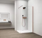 Polysan ESCA COPPER MATT Walk-in zuhanyfal, falra szerelhető, transzparent üveg, 800mm