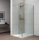 POLYSAN ESCA GOLD MATT Walk-in zuhanyfal kiegészítő oldalfallal, 800mm, kieg.: 485mm, transzparent üveg