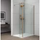 POLYSAN ESCA GOLD MATT Walk-in zuhanyfal kiegészítő oldalfallal, 800mm, kieg.: 485mm, transzparent üveg