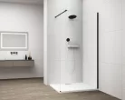 Polysan ESCA BLACK MATT Walk-in zuhanyfal, falra szerelhető, transzparent üveg, 900mm