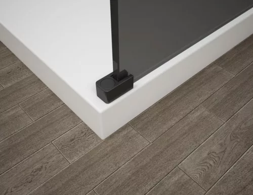 Polysan ESCA BLACK MATT Walk-in zuhanyfal, falra szerelhető, transzparent üveg, 900mm