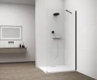 Polysan ESCA BLACK MATT Walk-in zuhanyfal, falra szerelhető, transzparent üveg, 900mm