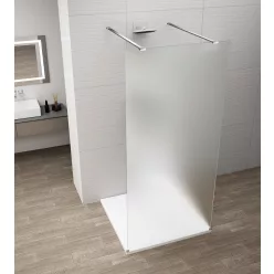 Polysan ESCA CHROME Walk-in zuhanyfal, szabadonálló, matt üveg, 1300mm