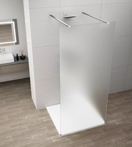 Polysan ESCA CHROME Walk-in zuhanyfal, szabadonálló, matt üveg, 1300mm