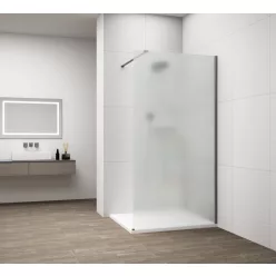 Polysan ESCA GUN METAL Walk-in zuhanyfal, falra szerelhető, matt üveg, 1300mm