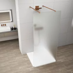 Polysan ESCA COPPER MATT Walk-in zuhanyfal, szabadon álló, matt üveg, 1400mm