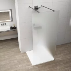 Polysan ESCA GUN METAL Walk-in zuhanyfal, szabadon álló, matt üveg, 1400mm