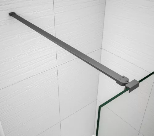 Polysan ESCA GUN METAL Walk-in zuhanyfal, szabadon álló, matt üveg, 1400mm