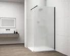 Polysan ESCA BLACK MATT Walk-in zuhanyfal, falra szerelhető, matt üveg, 1500mm