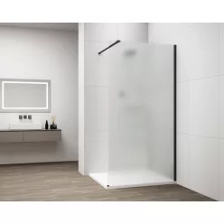 Polysan ESCA BLACK MATT Walk-in zuhanyfal, falra szerelhető, matt üveg, 1500mm