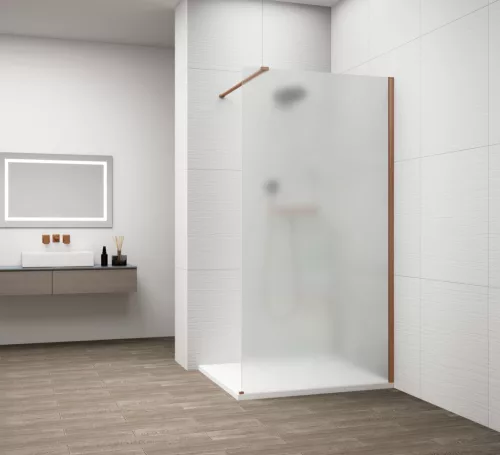 Polysan ESCA COPPER MATT Walk-in zuhanyfal, falra szerelhető, matt üveg, 700mm
