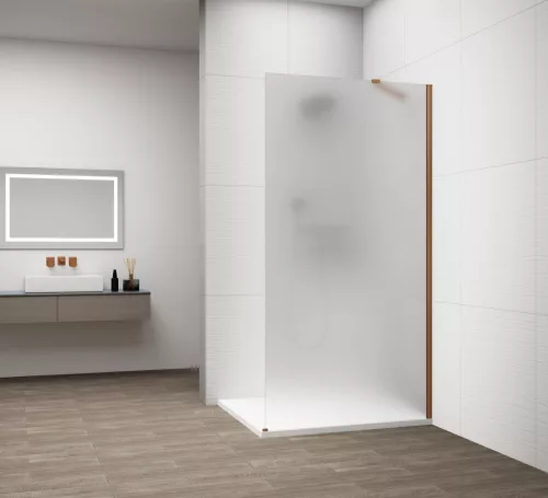 Polysan ESCA COPPER MATT Walk-in zuhanyfal, falra szerelhető, matt üveg, 700mm