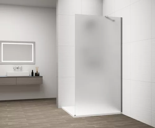 Polysan ESCA CHROME Walk-in zuhanyfal, falra szerelhető, matt üveg, 900mm