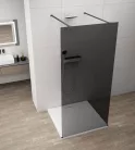 Polysan ESCA BLACK MATT Walk-in zuhanyfal, szabadonálló, füst üveg, 1000mm