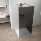 Polysan ESCA COPPER MATT Walk-in zuhanyfal, szabadon álló, füst üveg, 1000mm
