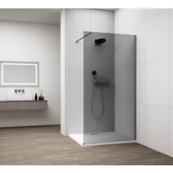 Polysan ESCA GUN METAL Walk-in zuhanyfal, falra szerelhető, füst üveg, 1000mm