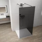 Polysan ESCA GUN METAL Walk-in zuhanyfal, szabadon álló, füst üveg, 1100mm