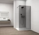 Polysan ESCA GUN METAL Walk-in zuhanyfal, falra szerelhető, füst üveg, 1200mm