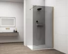 Polysan ESCA GOLD MATT Walk-in zuhanyfal, falra szerelhető, füst üveg, 1300mm