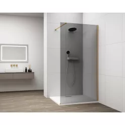 Polysan ESCA GOLD MATT Walk-in zuhanyfal, falra szerelhető, füst üveg, 1300mm
