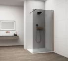Polysan ESCA COPPER MATT Walk-in zuhanyfal, falra szerelhető, füst üveg, 800mm