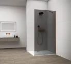 Polysan ESCA COPPER MATT Walk-in zuhanyfal, falra szerelhető, füst üveg, 800mm