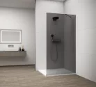 Polysan ESCA GUN METAL Walk-in zuhanyfal, falra szerelhető, füst üveg, 800mm