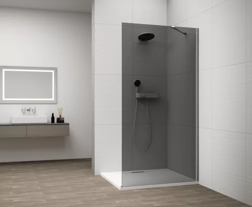 Polysan ESCA CHROME Walk-in zuhanyfal, falra szerelhető, füst üveg, 900mm