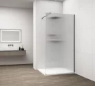 Polysan ESCA GUN METAL Walk-in zuhanyfal, falra szerelhető, flutes üveg, 1000mm