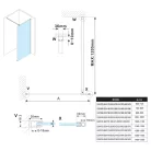 Polysan ESCA GUN METAL Walk-in zuhanyfal, falra szerelhető, flutes üveg, 1100mm