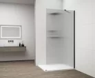 Polysan ESCA BLACK MATT Walk-in zuhanyfal, falra szerelhető, flutes üveg, 1200mm