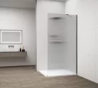 Polysan ESCA GUN METAL Walk-in zuhanyfal, falra szerelhető, flutes üveg, 1200mm