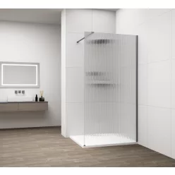 Polysan ESCA GUN METAL Walk-in zuhanyfal, falra szerelhető, flutes üveg, 1300mm