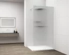 Polysan ESCA WHITE MATT Walk-in zuhanyfal, falra szerelhető, flutes üveg, 1400mm