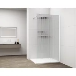 Polysan ESCA WHITE MATT Walk-in zuhanyfal, falra szerelhető, flutes üveg, 1400mm