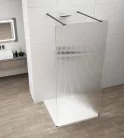 Polysan ESCA BLACK MATT Walk-in zuhanyfal, szabadonálló, flutes üveg, 1500mm