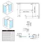 Polysan ESCA Walk-in zuhanyfal, 1467x2100mm, flutes üveg