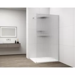 Polysan ESCA CHROME Walk-in zuhanyfal, falra szerelhető, flutes üveg, 800mm