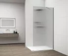 Polysan ESCA CHROME Walk-in zuhanyfal, falra szerelhető, flutes üveg, 800mm
