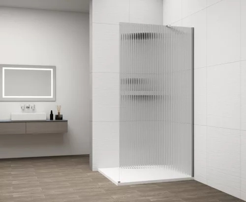 Polysan ESCA CHROME Walk-in zuhanyfal, falra szerelhető, flutes üveg, 800mm