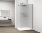 Polysan ESCA BLACK MATT Walk-in zuhanyfal, falra szerelhető, flutes üveg, 800mm