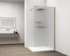 Polysan ESCA GOLD MATT Walk-in zuhanyfal, falra szerelhető, flutes üveg, 800mm