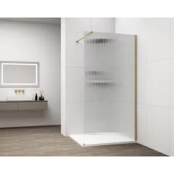 Polysan ESCA GOLD MATT Walk-in zuhanyfal, falra szerelhető, flutes üveg, 800mm
